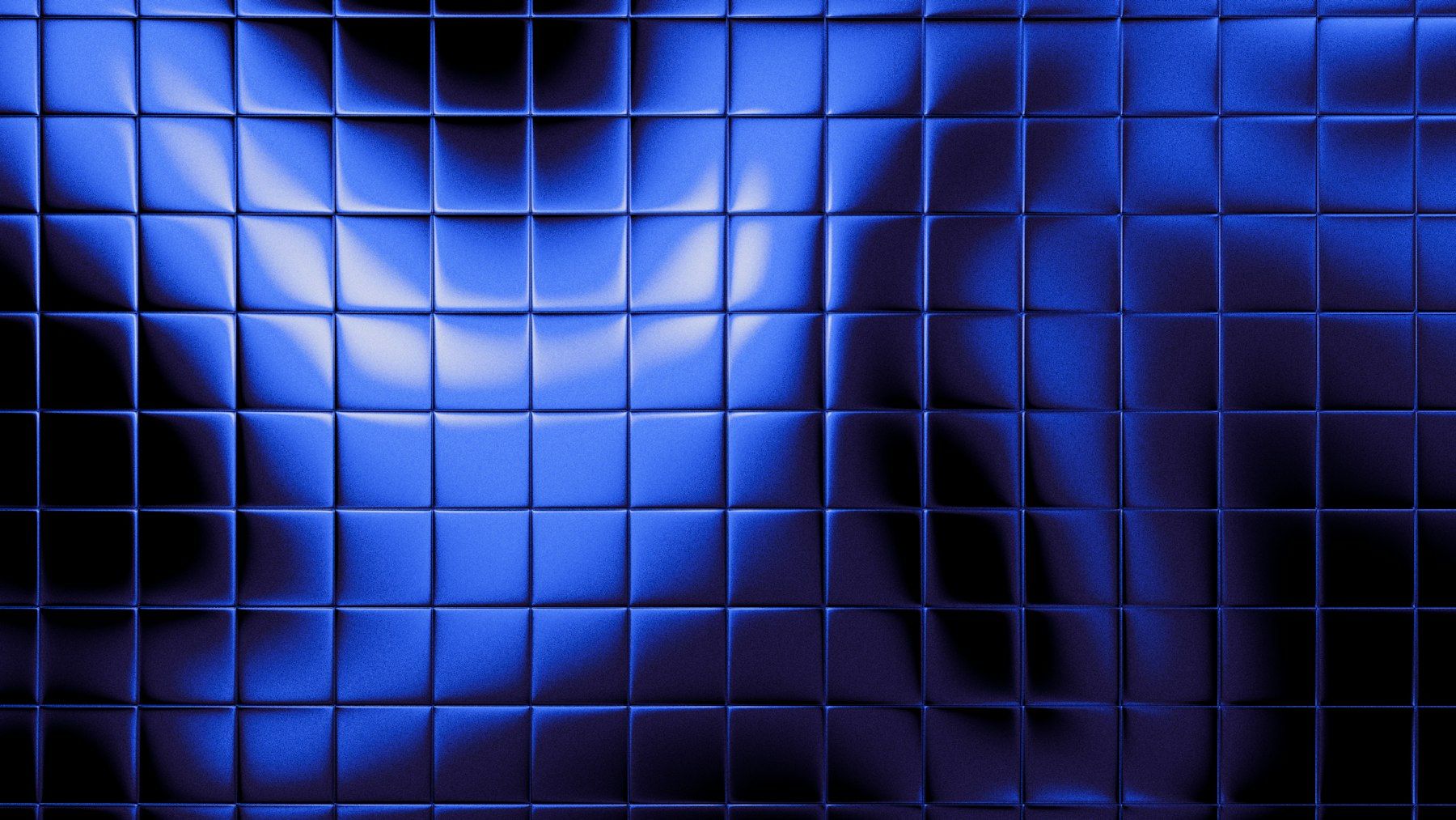 Superfície abstrata azul em grade, remetendo a tecnologia, sistema e leitura de dados.